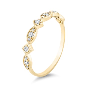 18K Petite Yellow Gold Diamond Ring  .19ctw