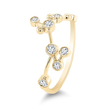14K Gold Sagittarius Zodiac Constellation Ring .21ctw