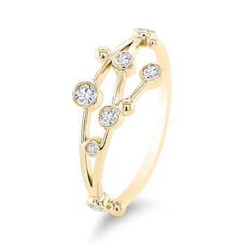 18K Gold Diamond Virgo Zodiac Constellation Ring .13ctw