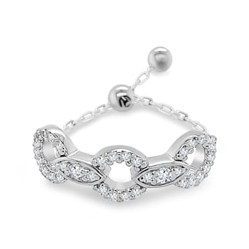 White Sapphire Round Chain Design Ring