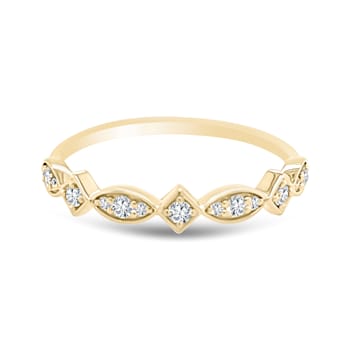 18K Petite Yellow Gold Diamond Ring  .19ctw