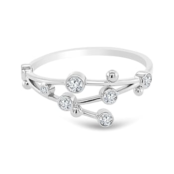 18K Gold Diamond Virgo Zodiac Constellation Ring .13ctw