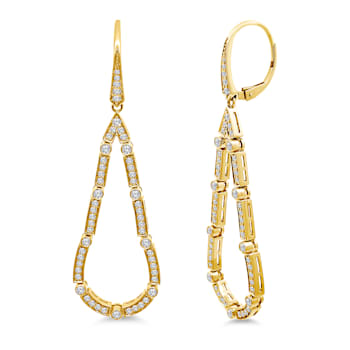 18K Yellow Gold Link Drop Diamond Earrings 1.35ctw