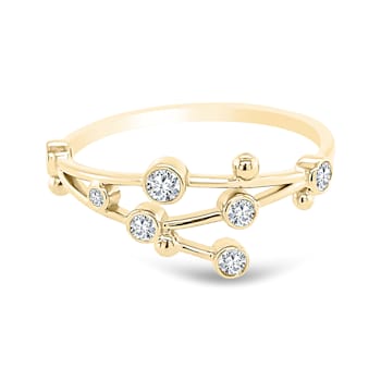 14K Gold Diamond Virgo Zodiac Constellation Ring .13ctw