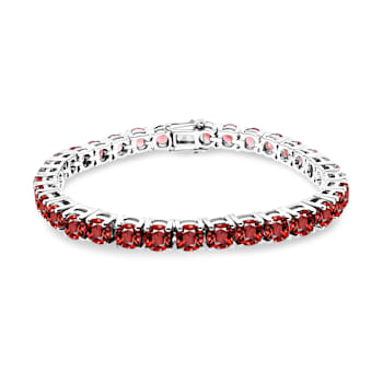 5.00mm Round Garnet Sterling Silver Bracelets