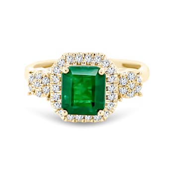 14K Yellow Gold Emerald and Diamond Ring 1.73ctw