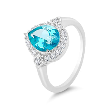 Paraiba Topaz Pear Ring