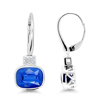 18K White Gold Kyanite and Diamond Earrings 4.77ctw