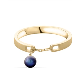 Pearl Ring, Yellow Gold Plated Sterling Silver.