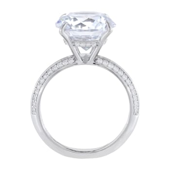 8.12 cttw Round-Cut Cubic Zirconia Solitaire Engagement Ring, Sterling Sliver