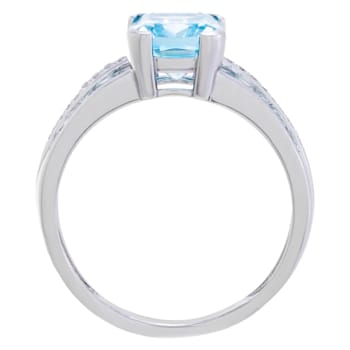 2.55 cttw Sky Blue Topaz Gemstone Engagement Ring, Sterling Silver