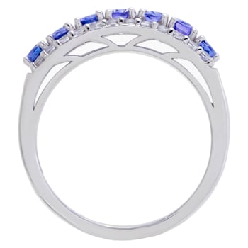 2.40 cttw Tanzanite Gemstone Band Ring, Sterling Silver