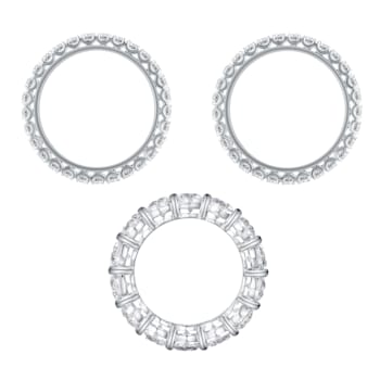 Set of 3, 10.07 cttw Round-Cut Cubic Zirconia Eternity Bridal Ring Set,
Sterling Silver