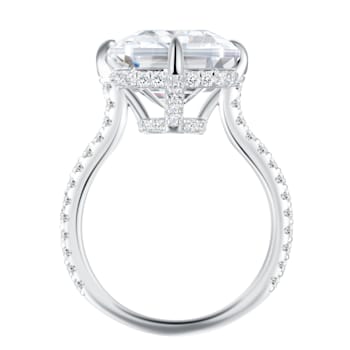 23.14 cttw Emerald-Cut Cubic Zirconia Solitaire Engagement Ring,
Sterling Silver