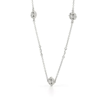16" Sterling Silver Floral Pendant