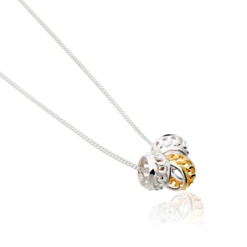 TANE Cozy Sterling Silver & 23 Karat Yellow Gold Vermeil Pendant
with 16.5 Inch Chain