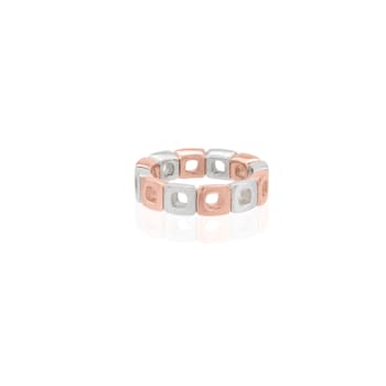 TANE Volcano Square Sterling Silver & 18 Karat Rose Gold Vermeil Ring