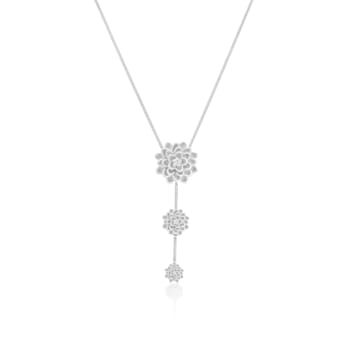 TANE Sterling Silver Dalia Three Flower Necklace