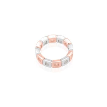 TANE Volcano Square Sterling Silver & 18 Karat Rose Gold Vermeil Ring
