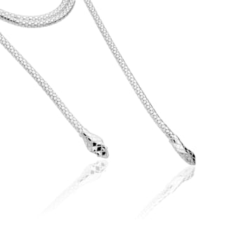 TANE Sterling Silver Adjustable Snake Necklace 47.2 Inches