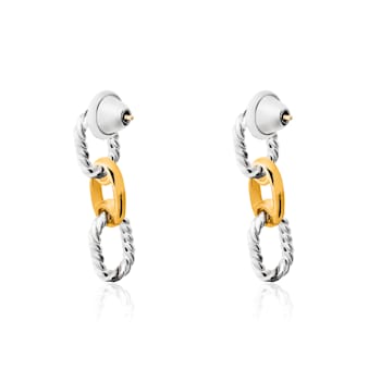 TANE Ana Triple Sterling Silver & 23 Karat Yellow Gold Vermeil Earrings