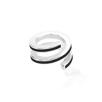 TANE Monarca Sterling Silver & Black Nanoceramic Ring