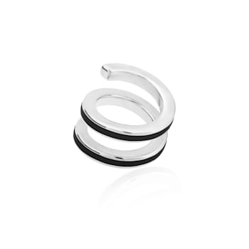 TANE Monarca Sterling Silver & Black Nanoceramic Ring