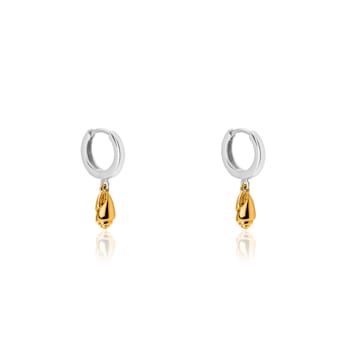 TULUM Por TANE Sterling Silver and 23 Karat Yellow Gold Vermeil Shell
Shape Earrings