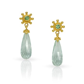 Classic Collection Earrings in 22kt & 18kt gold with Green Beryls
and Tourmalines