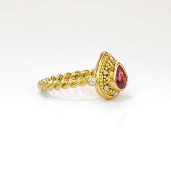Chiara Collection Ring in 22kt, 18kt & Platinum set with Spinel and Diamonds