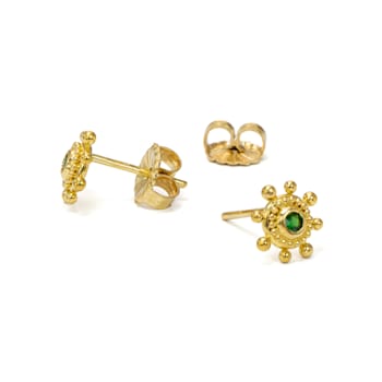 Classic Collection Earrings in 22kt & 18kt gold set with Tsavorite Garnets
