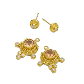 Classic Collection Earrings in 22kt & 18kt gold with Topaz and Diamonds