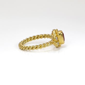 Classic Collection Ring in 22kt & 18kt gold set with Magenta
Sapphire and Diamonds