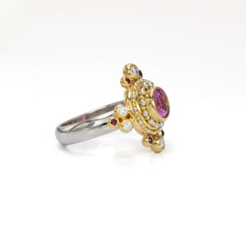 Chiara Collection Ring in 22kt, 18kt & Platinum set with Sapphires
and Diamonds