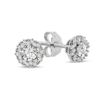 1/4 Carat Diamond Starburst Stud Earrings in 10K White Gold
