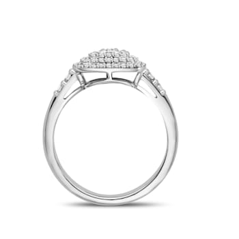 3/8 Carat Diamond Square-Shaped Fashion Ring in Sterling Silver