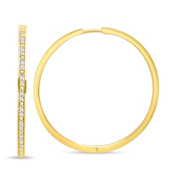 1/2 Carat Diamond Inside-Out Hoop Earrings in Yellow Gold-Plated
Sterling Silver (38mm)