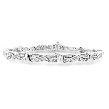 1.00 Carat Diamond Infinity Bracelet in Sterling Silver - 7.25"