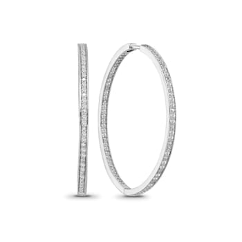 1/2 Carat Diamond Inside-Out Hoop Earrings in Sterling Silver