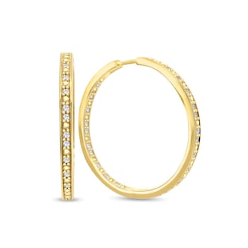1/4 Carat Diamond Inside-Out Hoop Earrings in Yellow Gold-Plated
Sterling Silver