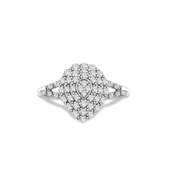 3/8 Carat Diamond Pear-Shaped Fashion Ring in Sterling Silver