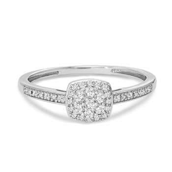 1/6 Carat Diamond Cluster Fashion Ring in Sterling Silver