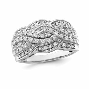 1/2 Carat Diamond Waves Ring in Sterling Silver