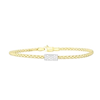 14K Gold Popcorn Diamond Short Bar Bracelet