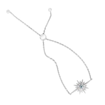 Silver Constellation Diamond & Blue Topaz Adjustable Bracelet
