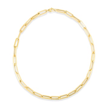 14K Gold Cable Paperclip Link Necklace