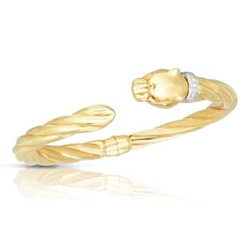 14K Gold Diamond Panther Cuff