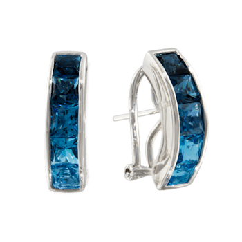 BELLARRI 14kt White Gold Swiss Blue and London Blue Topaz Earrings from
the Eternal Love Collection