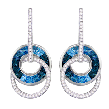 BELLARRI 14kt White Gold Blue Topaz Gemstone Earrings from the Malibu Collection