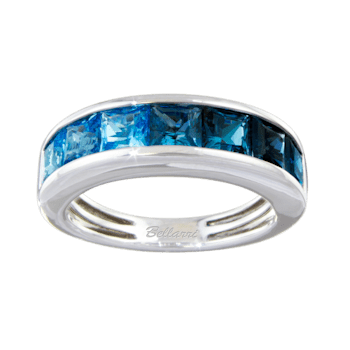 BELLARRI 14kt White Gold Swiss Blue and London Blue Topaz Ring from the
Eternal Love Collection